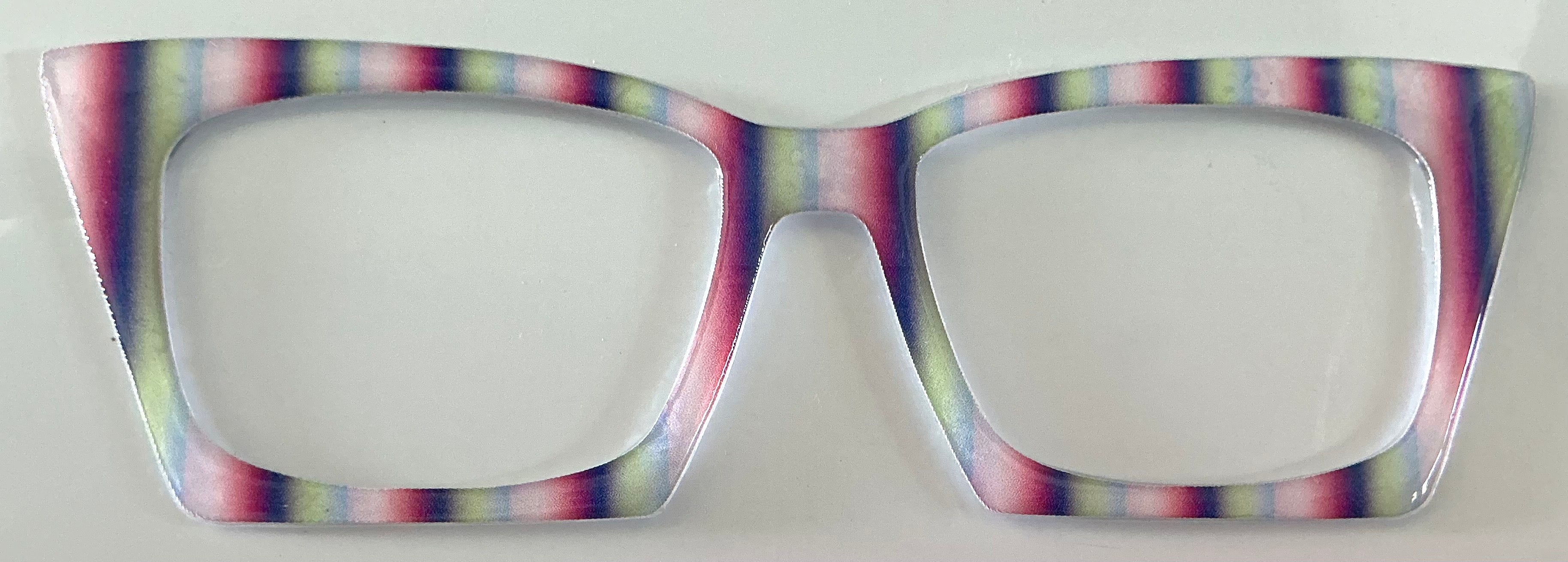 Wanda hybrid Topper; blue/green/pink vertical stripe