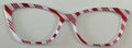 Wanda Topper; red and white diagonal candy cane stripes