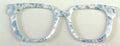 Murphy Topper; white and light blue floral