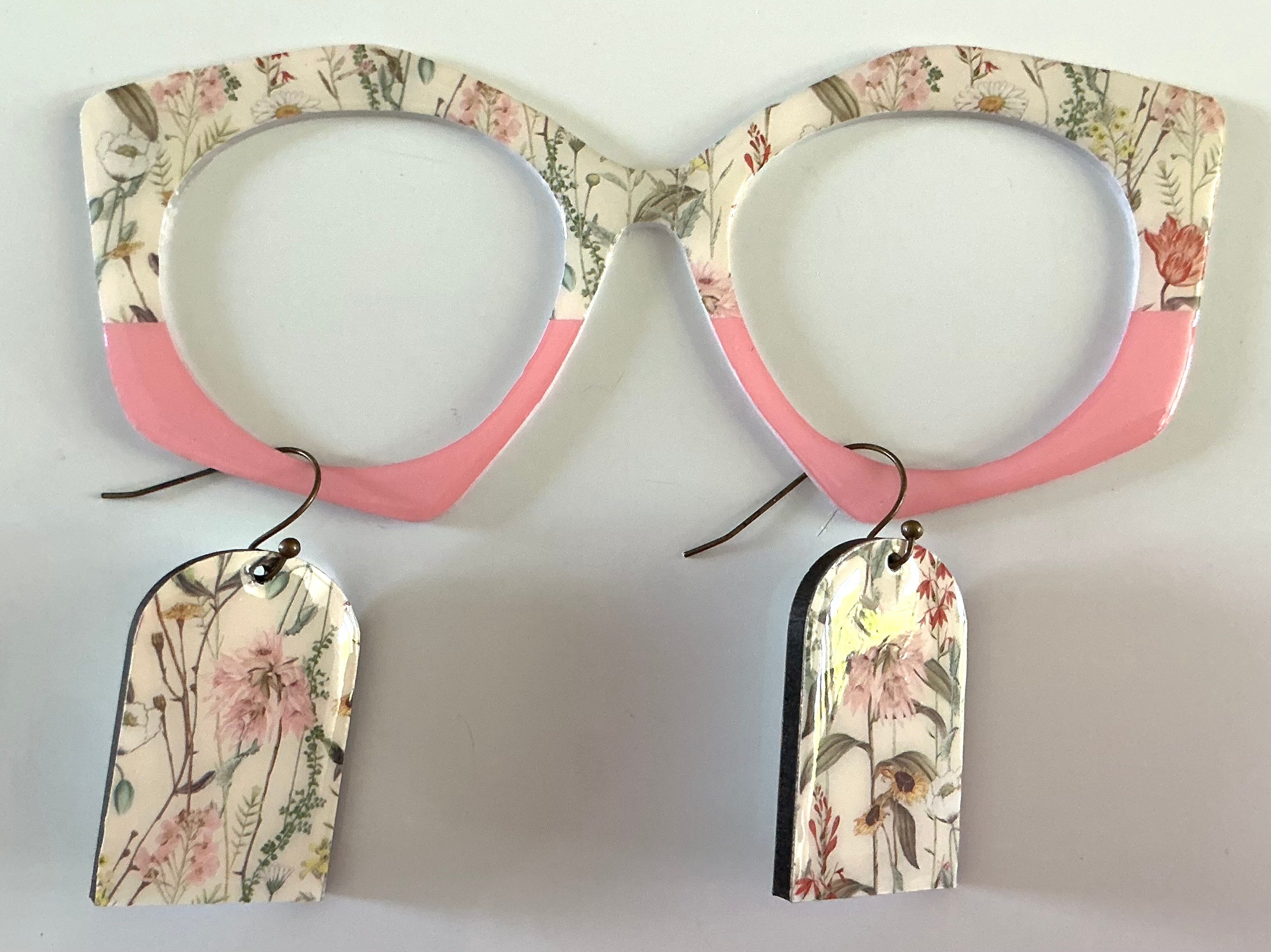 Zuri Topper;hybrid; garden/pink split; matching earrings