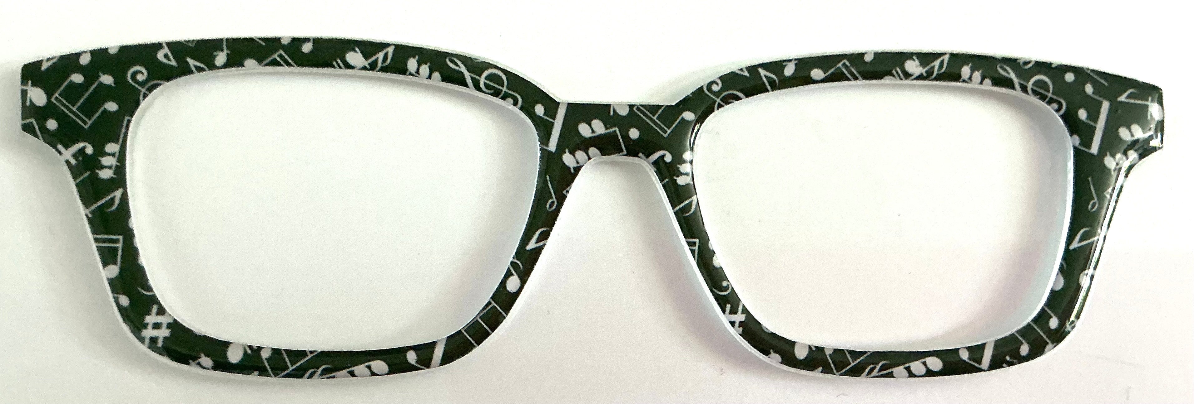Finley Topper; green and white music notes
