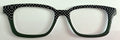 Finley Topper; black polka dot/green split