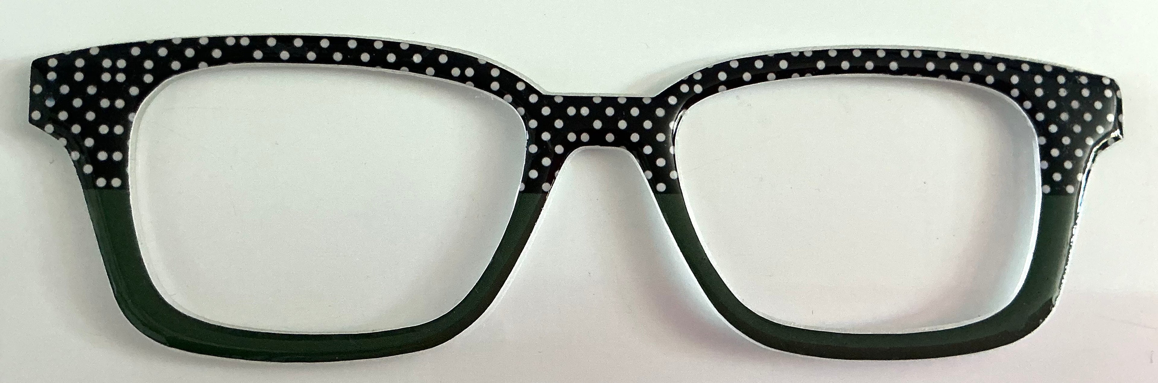 Finley Topper; black polka dot/green split