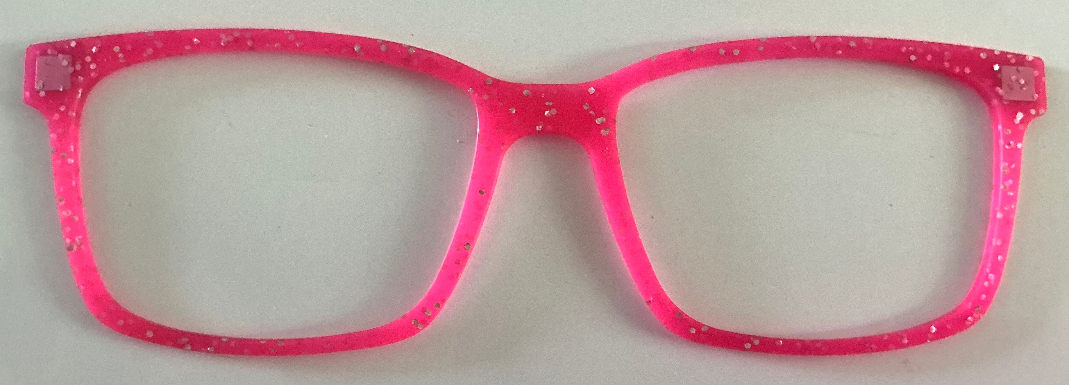 PAIR Kirby Topper; hot pink silver glitter