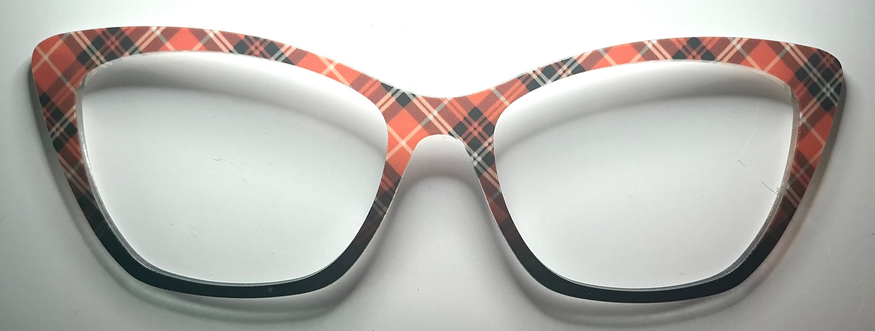 PAIR Wanda Topper; coral plaid fade