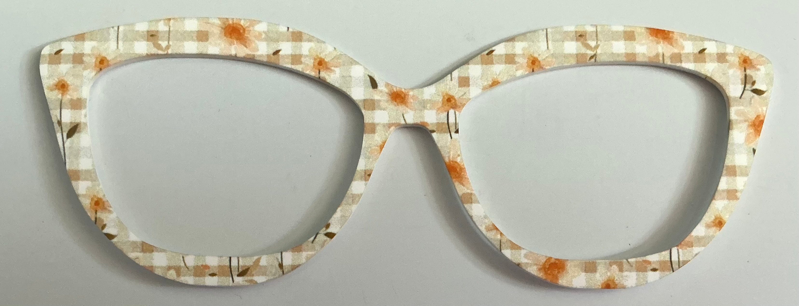 Wanda hybrid Topper; orange flowers on tan plaid