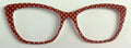 Wanda Topper; burgundy pin dot