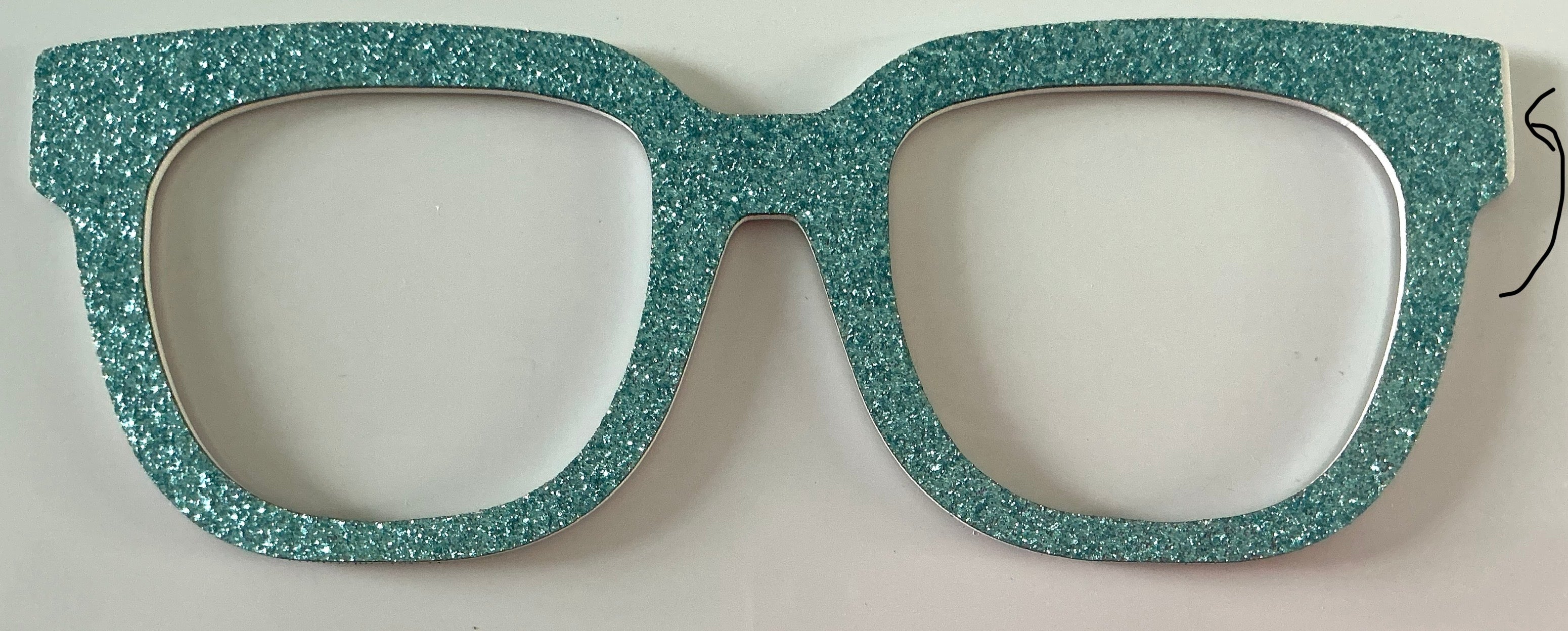 Murphy Topper; aqua glitter with oops