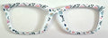 Larkin Topper; blue and pink flowers on white