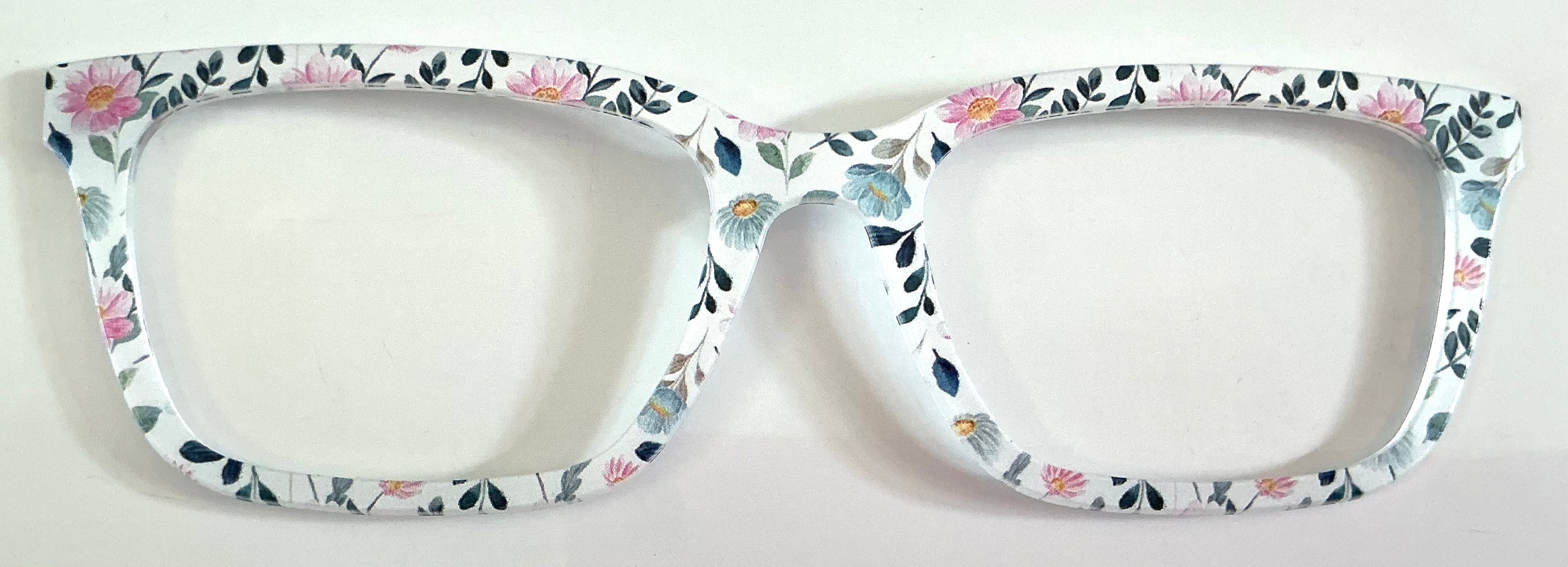 Larkin Topper; blue and pink flowers on white