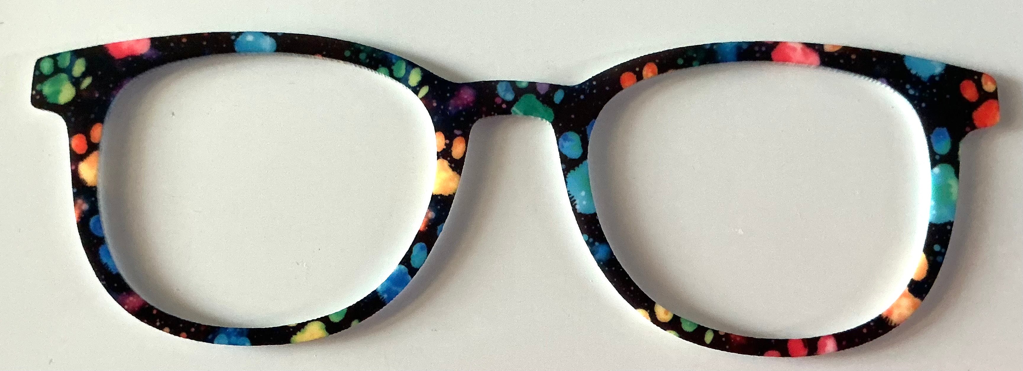 Reese Topper; rainbow paw prints on black