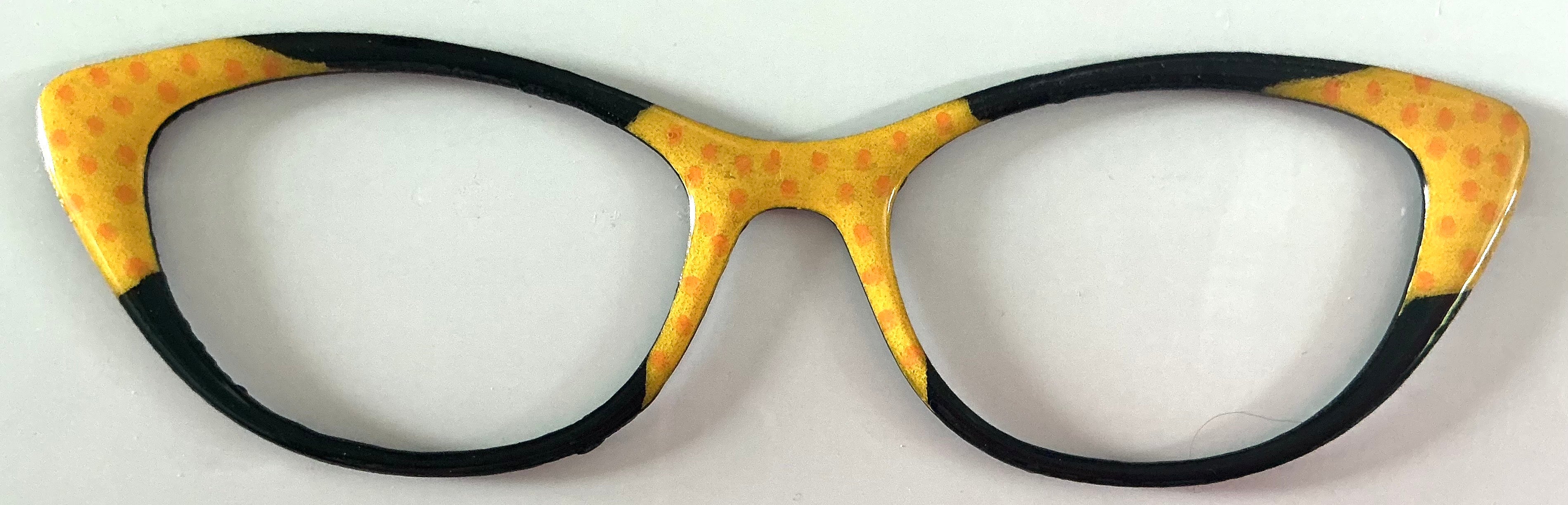 Ella Topper; yellow polka dot/black color block