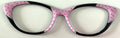 Ella Topper; pink polka dot/black color block