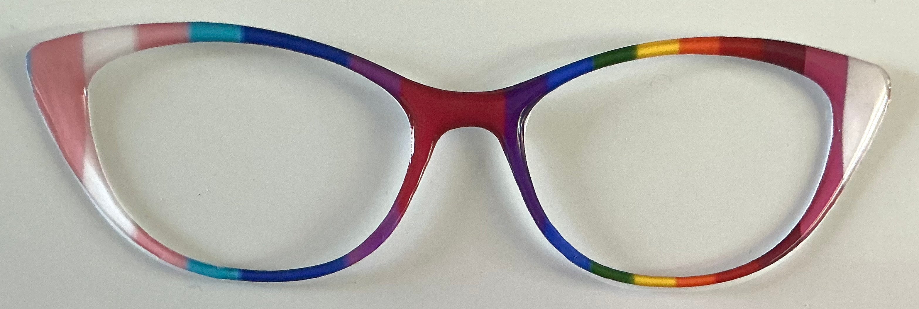 Ella Topper; rainbow vertical stripes