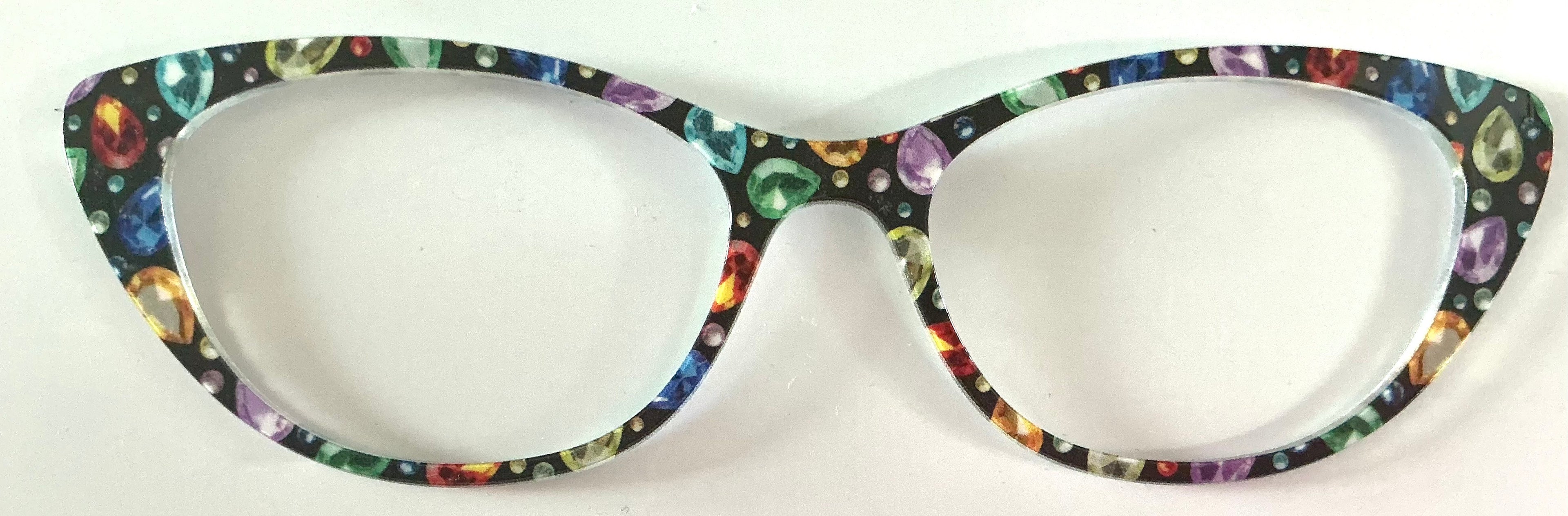 PAIR Ella Topper; multicolored gems on black