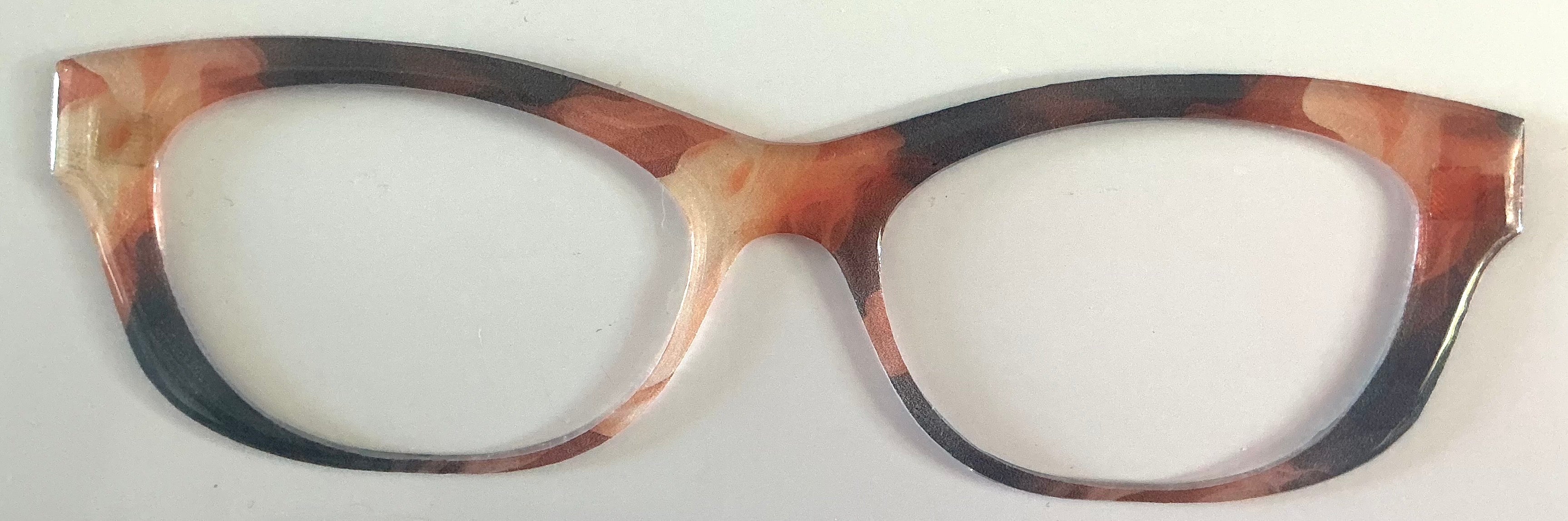 Addison Topper; semi-translucent: peach/black smoke