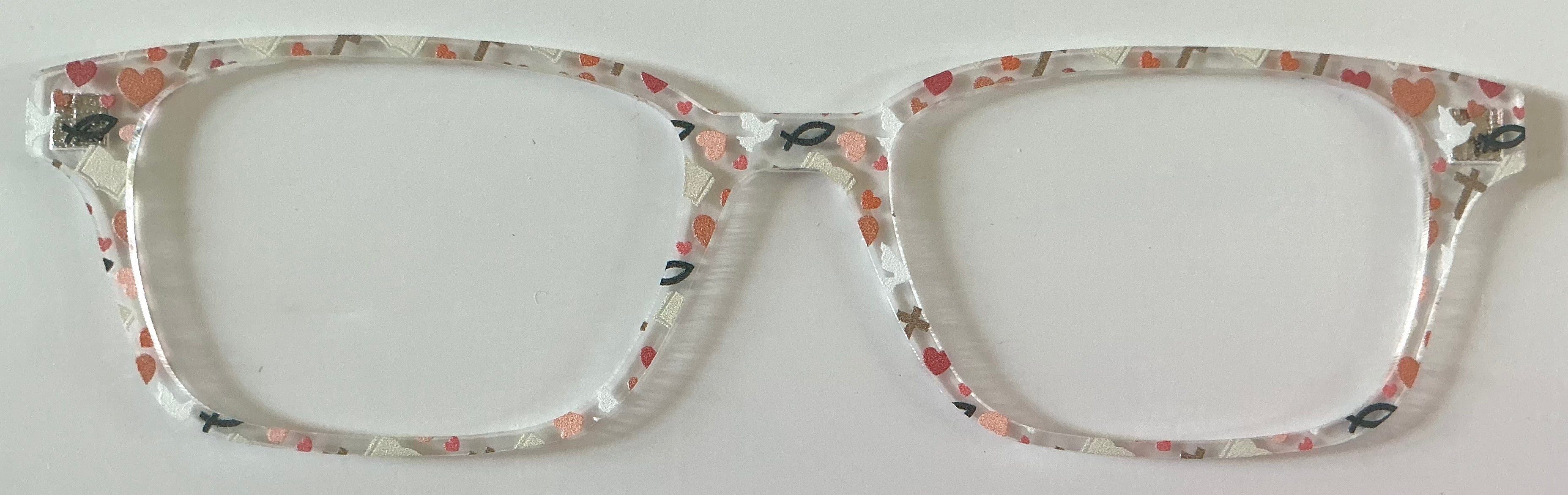 Finley Topper; Moonbeam Designs; translucent Christian fish/doves