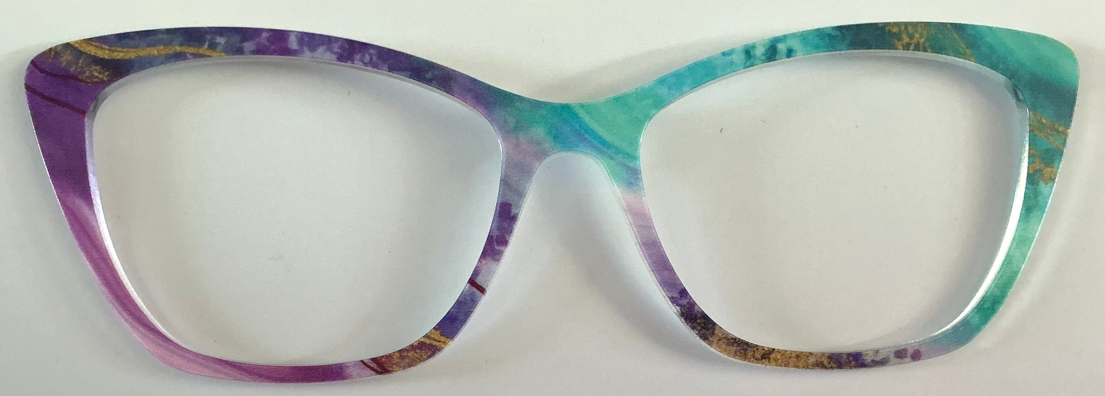 PAIR Wanda Topper; purple/green/golds brushstrokes