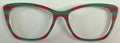 PAIR Wanda Topper; red and green/stripes