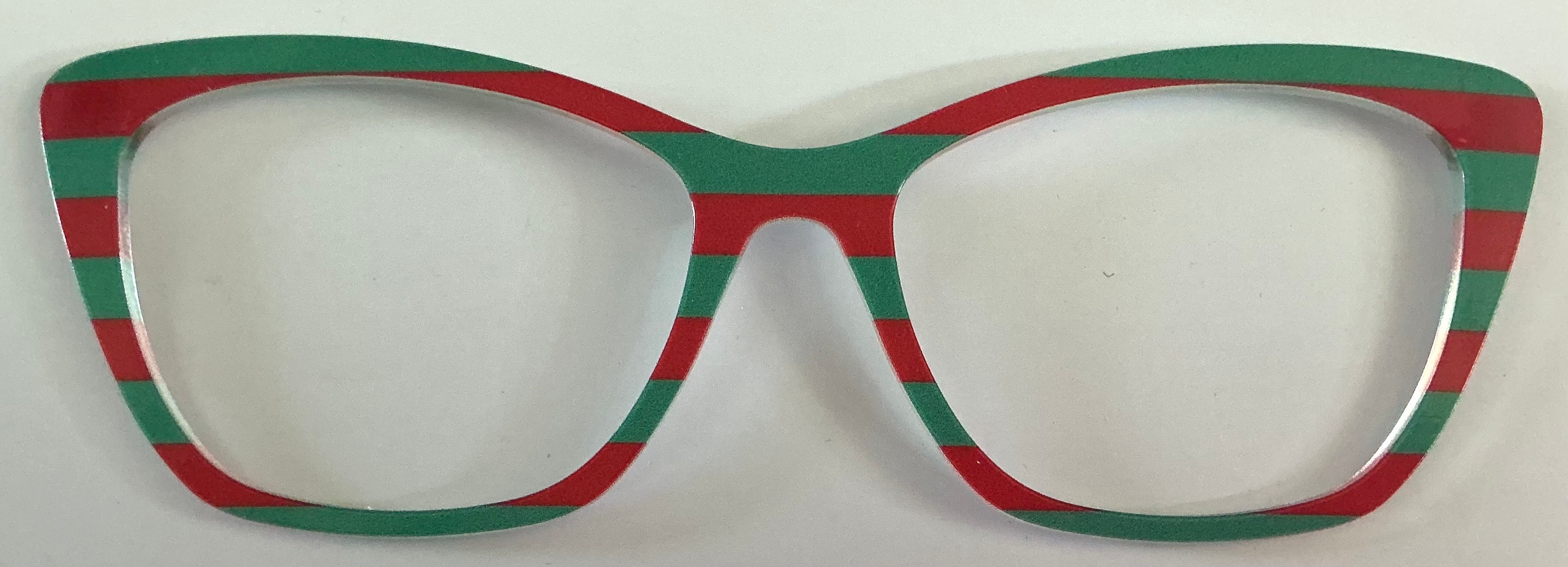 PAIR Wanda Topper; red and green/stripes