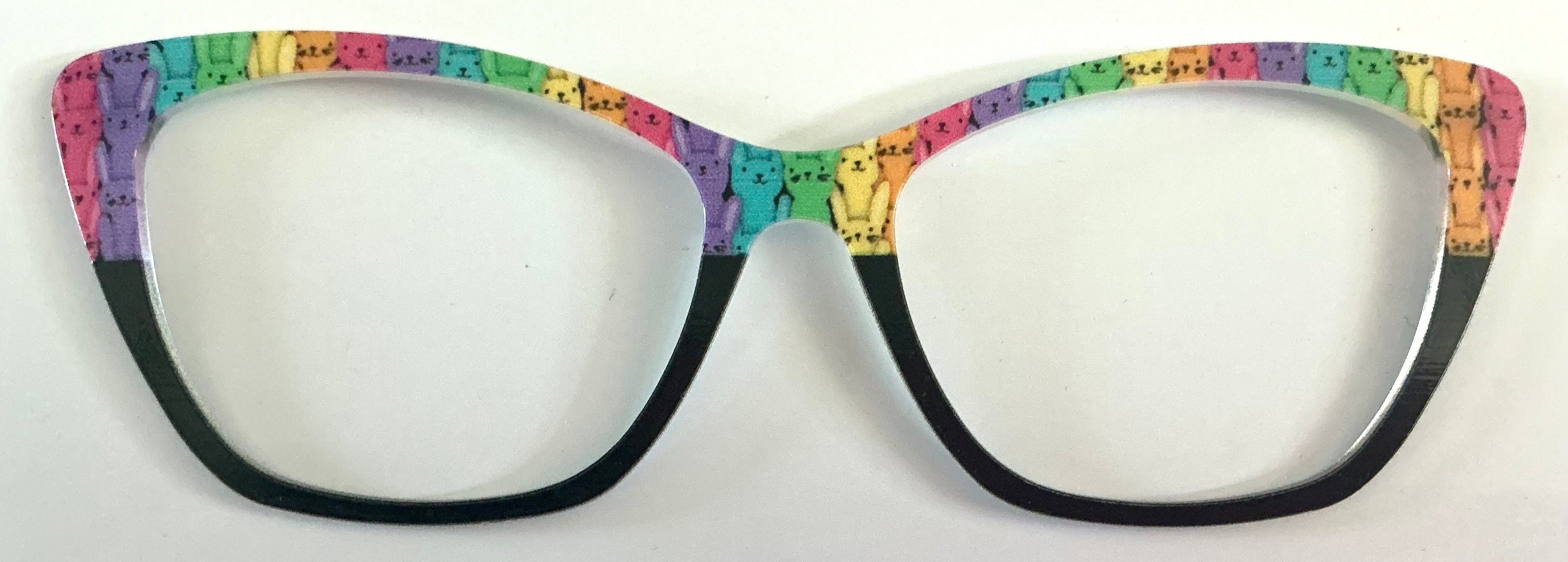 PAIR Wanda Topper; multicolored rabbits/black split