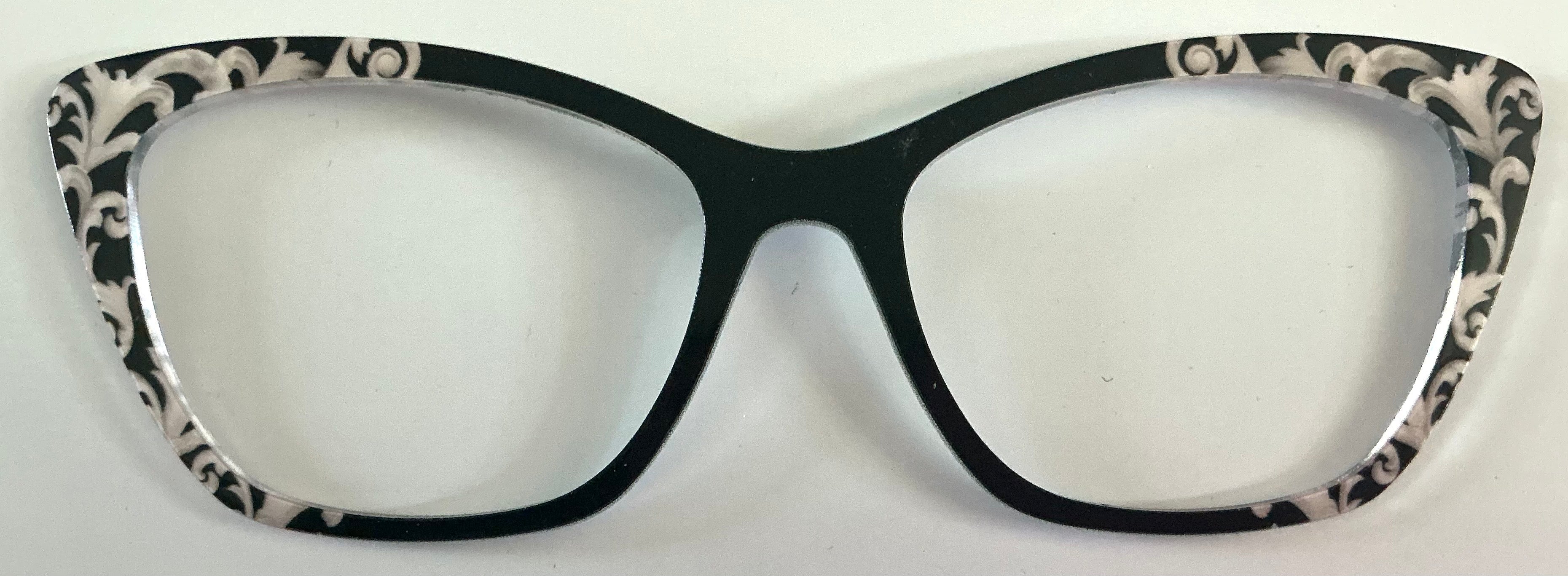 PAIR Wanda Topper; black/silver swirls vertical fade