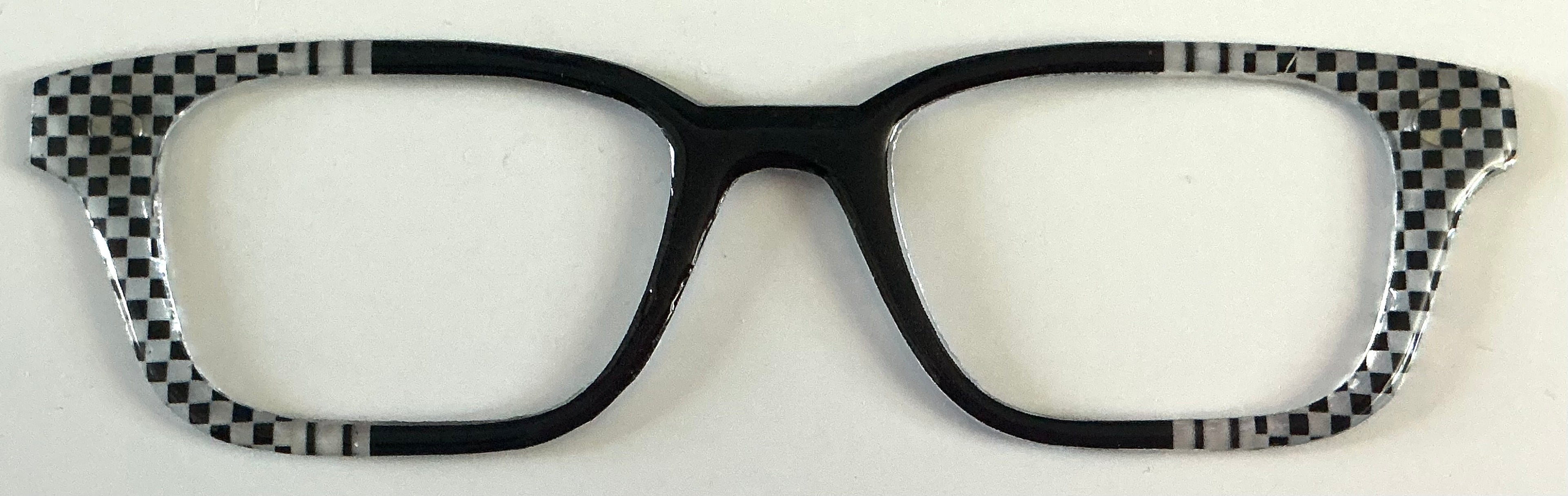 Finley Topper; B-Utiful Creations; black checkered translucent/black vertical split WITH OOPS