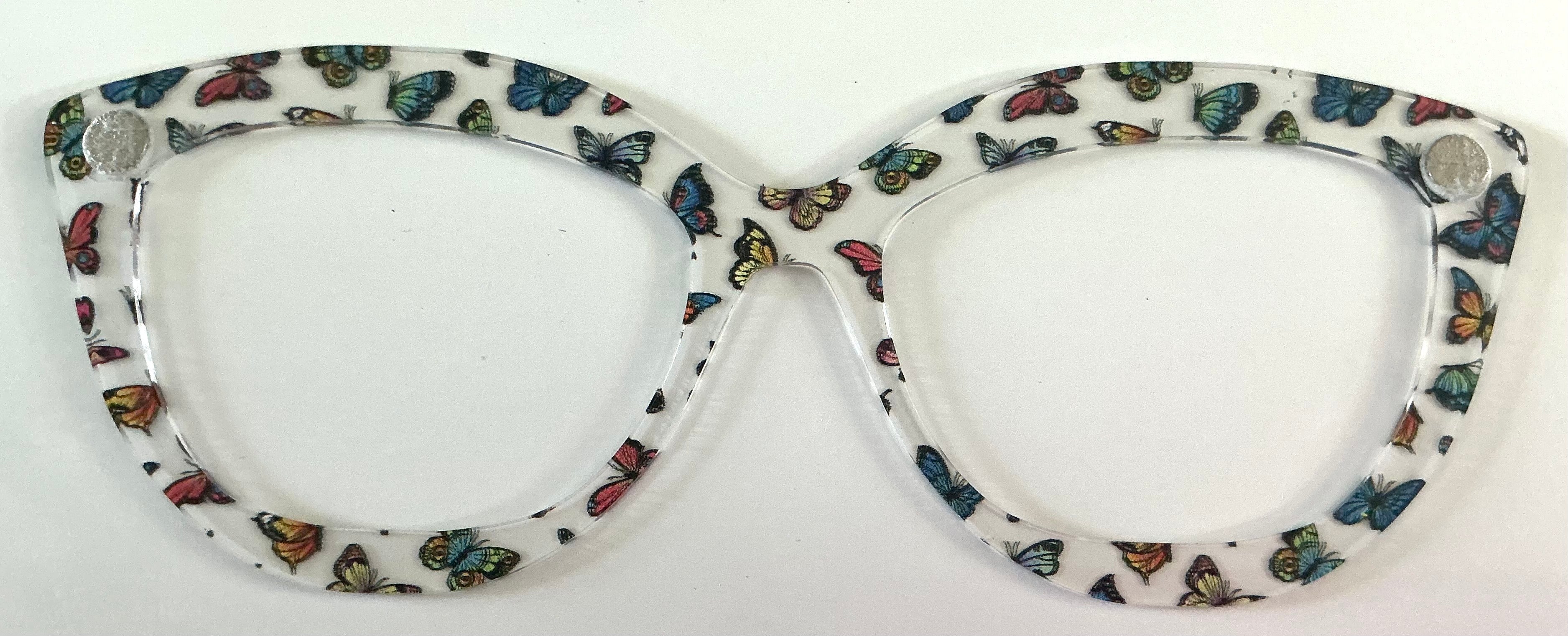 Wanda Topper; butterflies on white