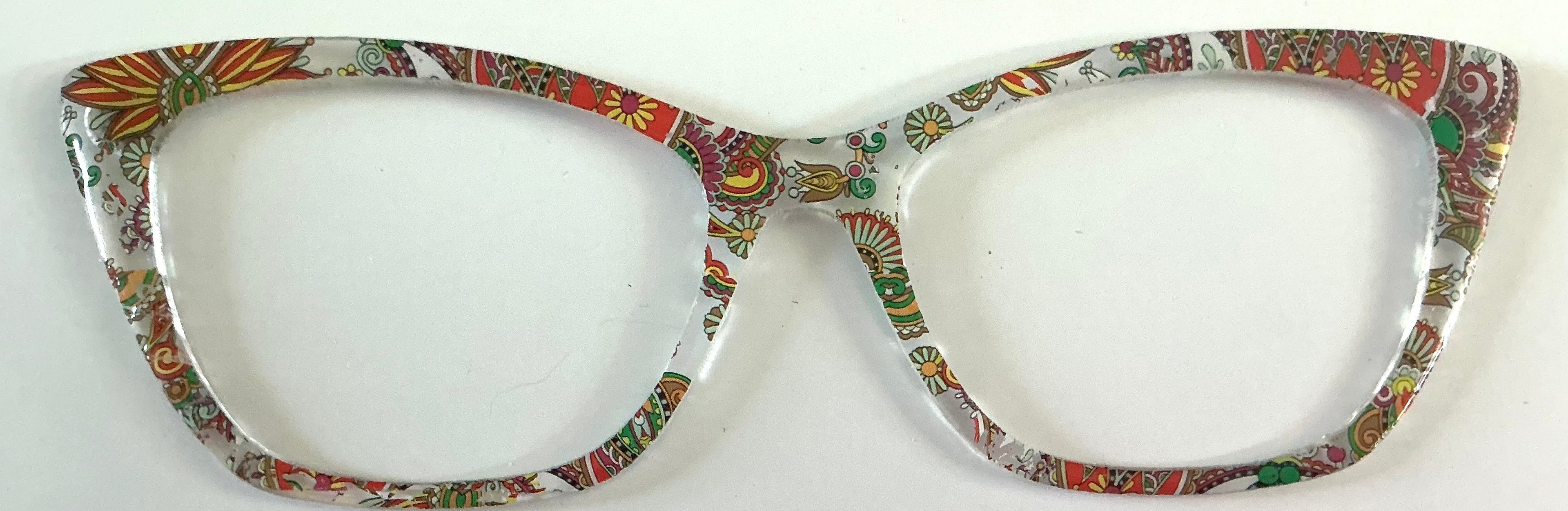 Wanda Topper; red and green floral design