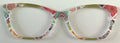 Wanda Topper; bright multicolored geometric design