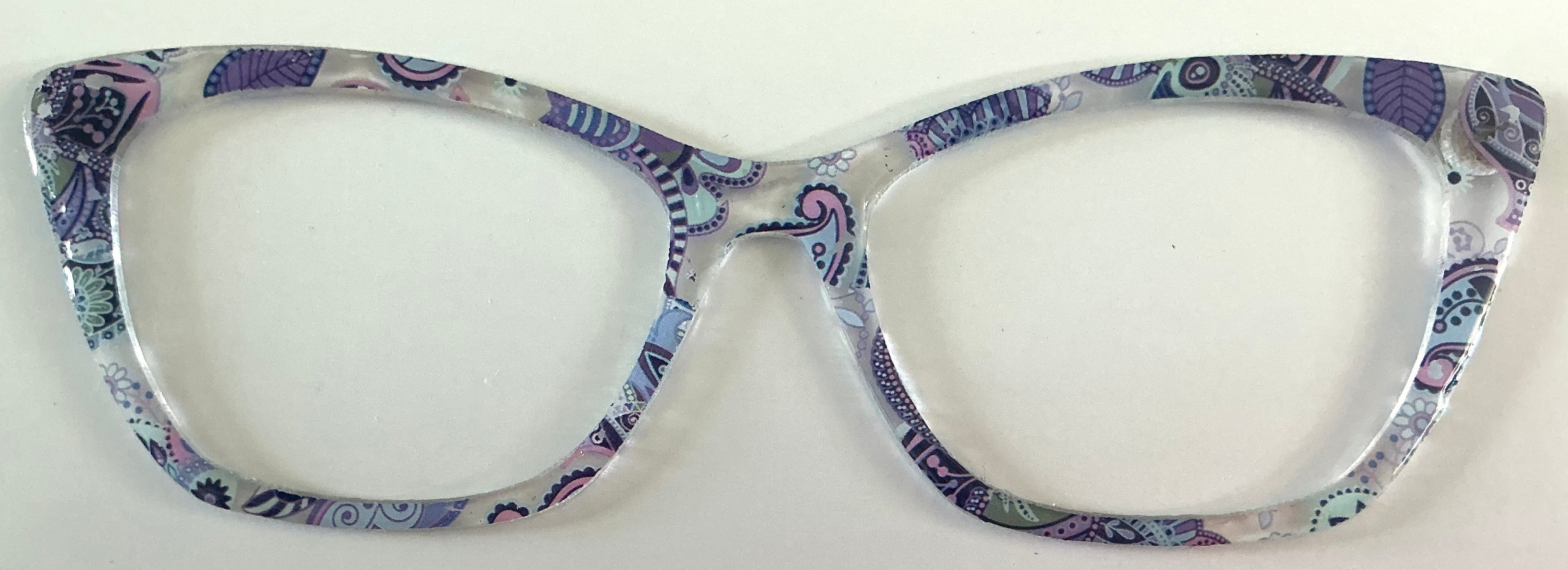 Wanda Topper; translucent blue paisley