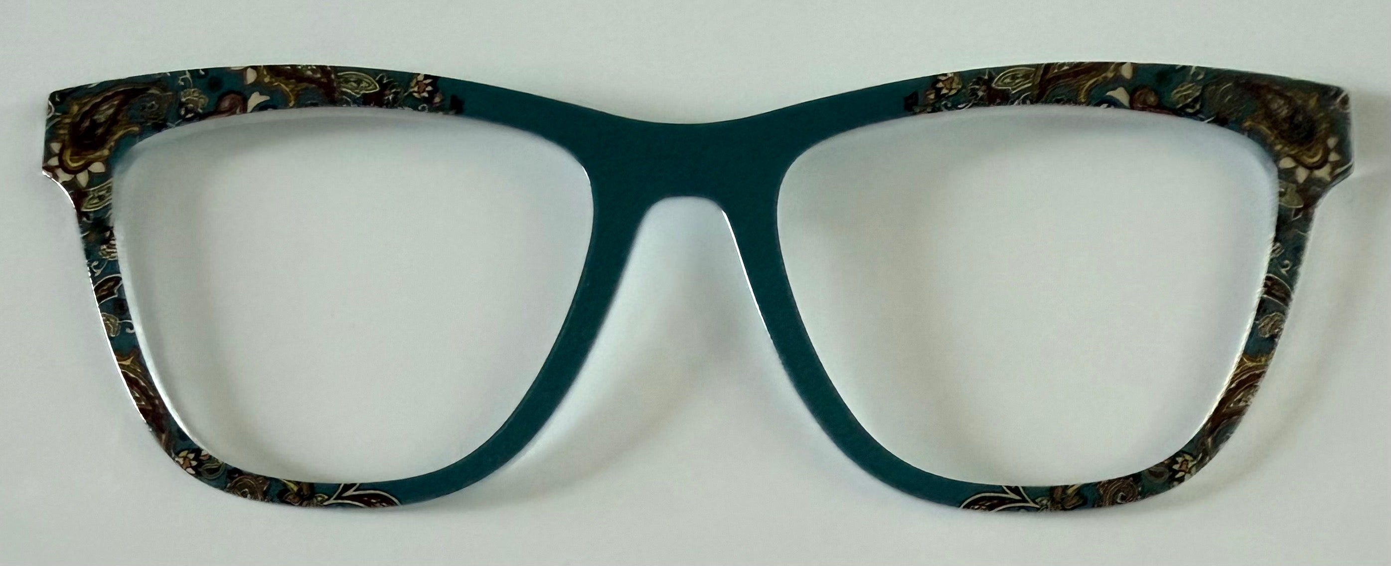 PAIR Harper Topper; turquoise/ brown paisley vertical fade