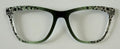 PAIR Harper Topper; green ombré  vertical fade with floral scrolls on side