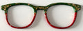 Reese Topper; green/red split with gold flecks