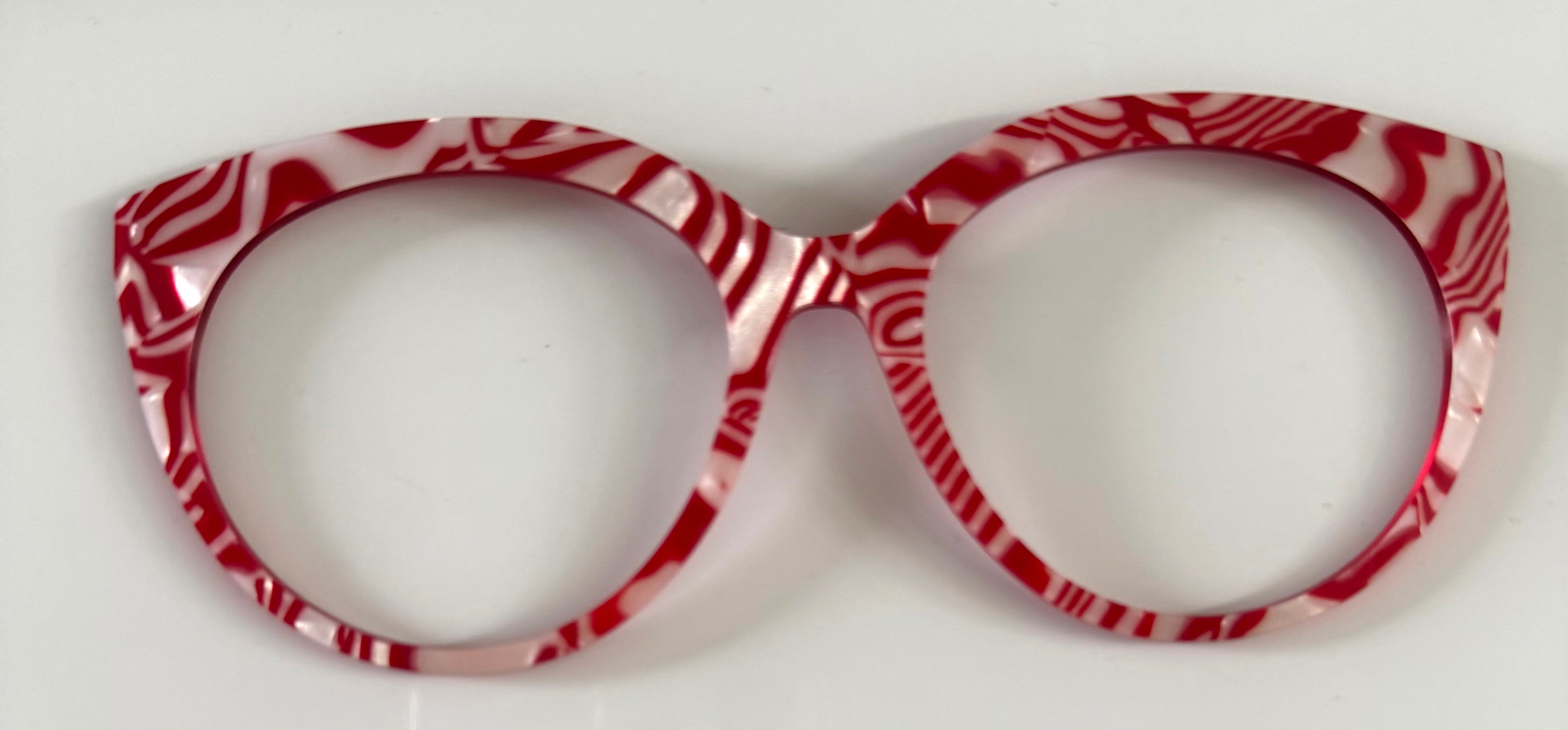 PAIR Premium Zuri Topper; red pearl marble