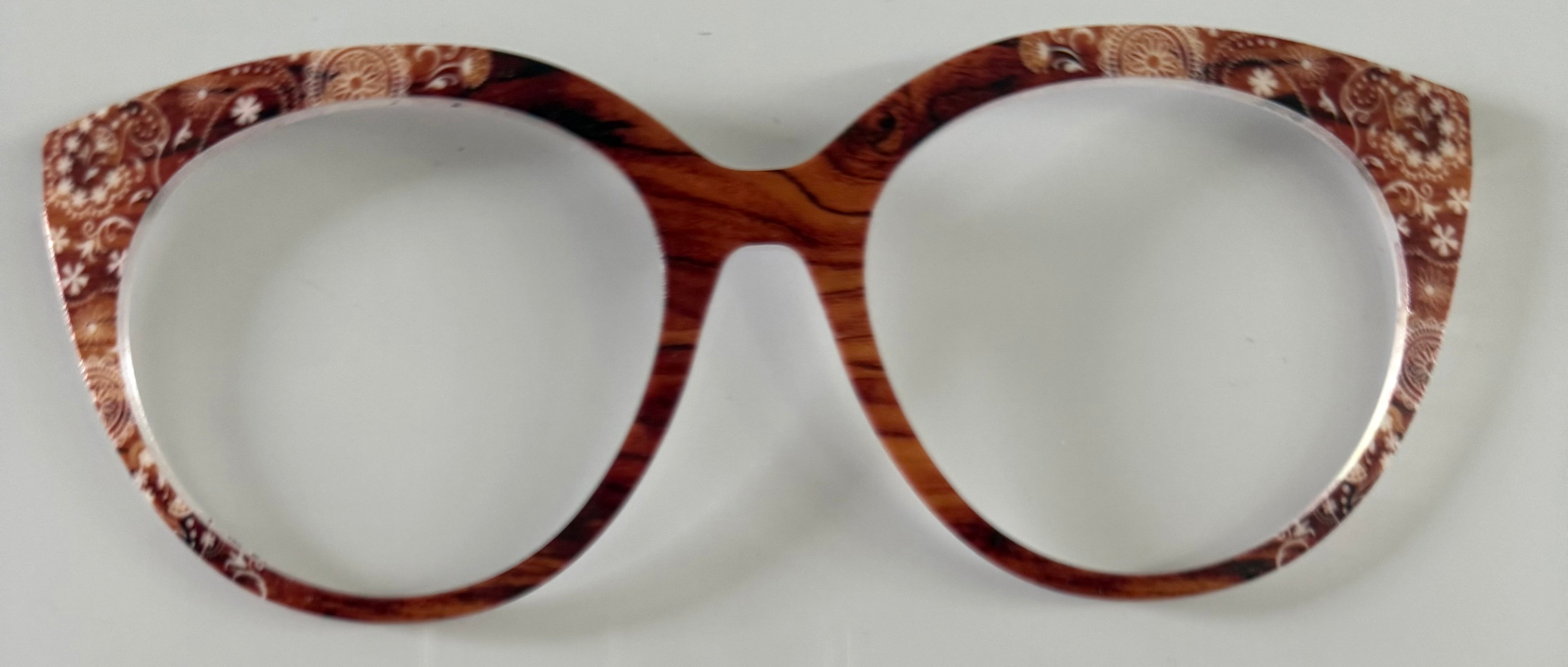 PAIR Zuri Topper; wood grain/paisley vertical fade