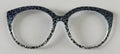PAIR Zuri Topper; blue gradient with black flowers and vines