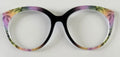 PAIR Zuri Topper; pastel leaves to black vertical fade