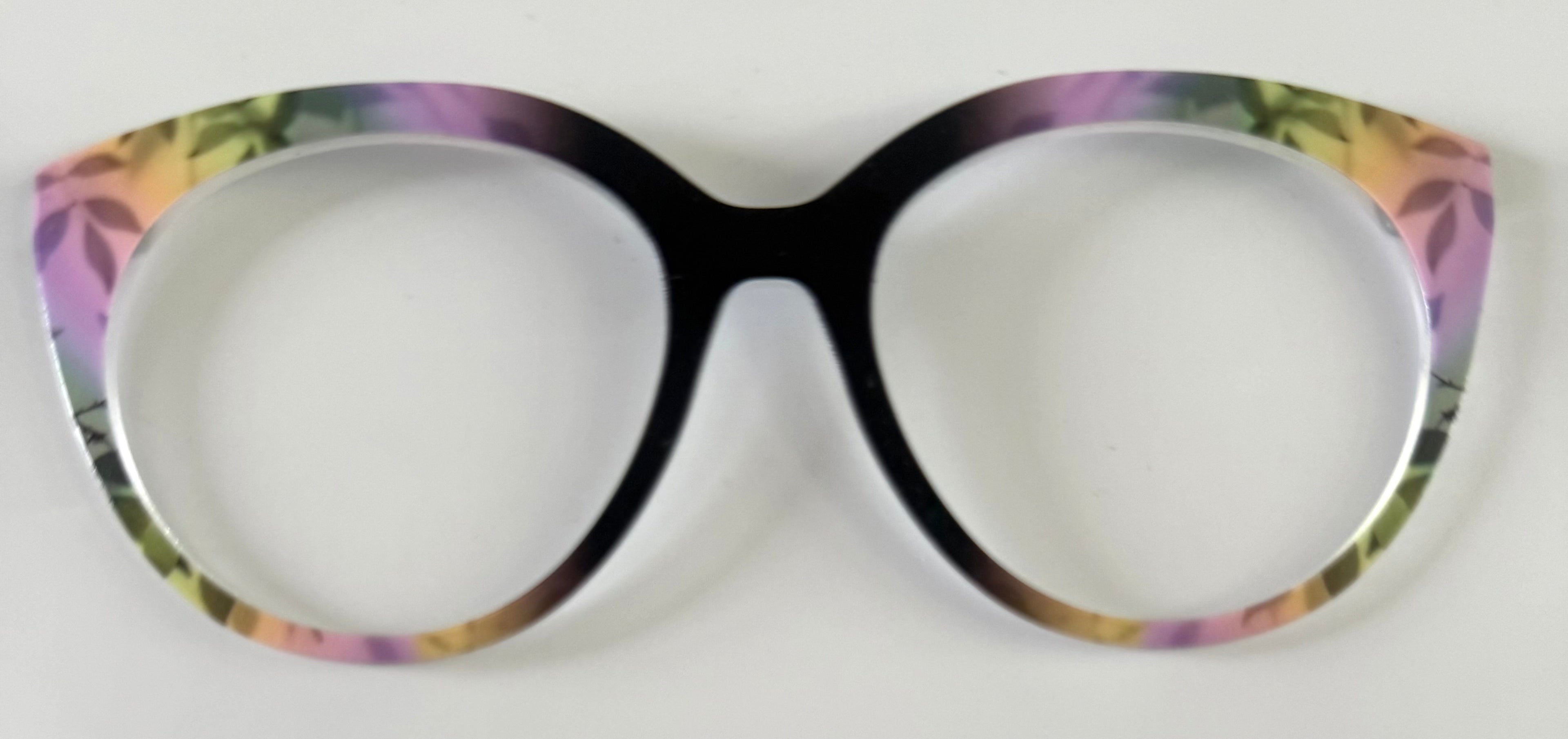 PAIR Zuri Topper; pastel leaves to black vertical fade
