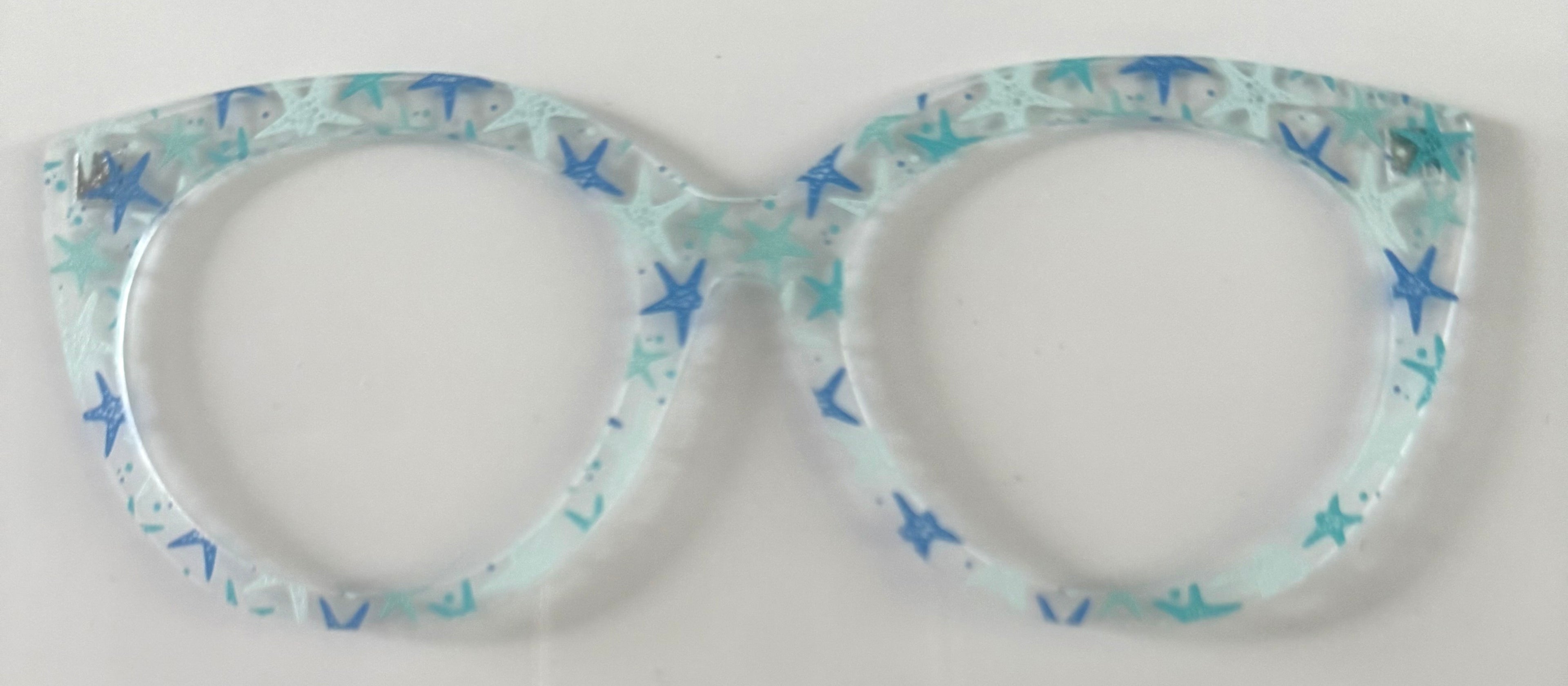 Zuri Topper; translucent; blue starfish