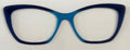 Wanda Topper; navy blue/bright blue vertical split