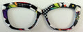 Wanzuri Topper; black and white design with rainbow color accents