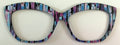 Wanzuri Topper; purple/blue/black  vertical stripes