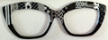 Wanzuri Topper; gray and black striped designs to black split