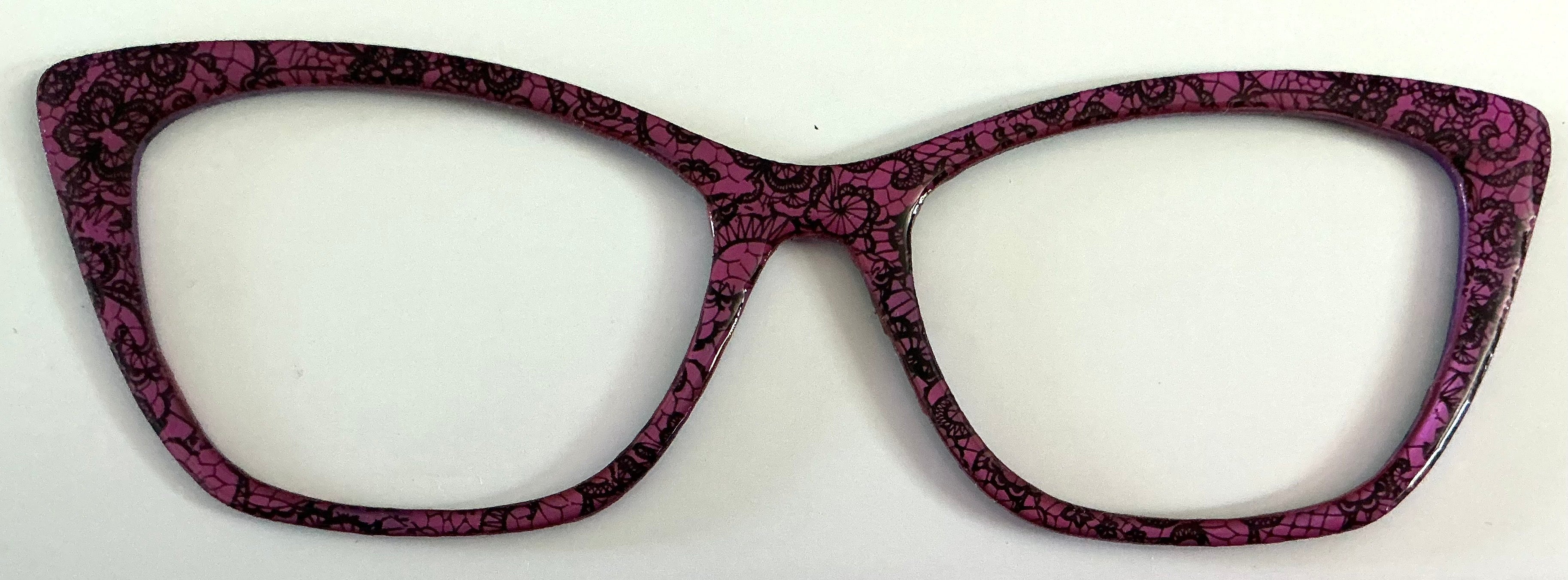 Wanda Topper; black swirls on plum