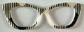 Wanda Topper, black stripes on cream color block