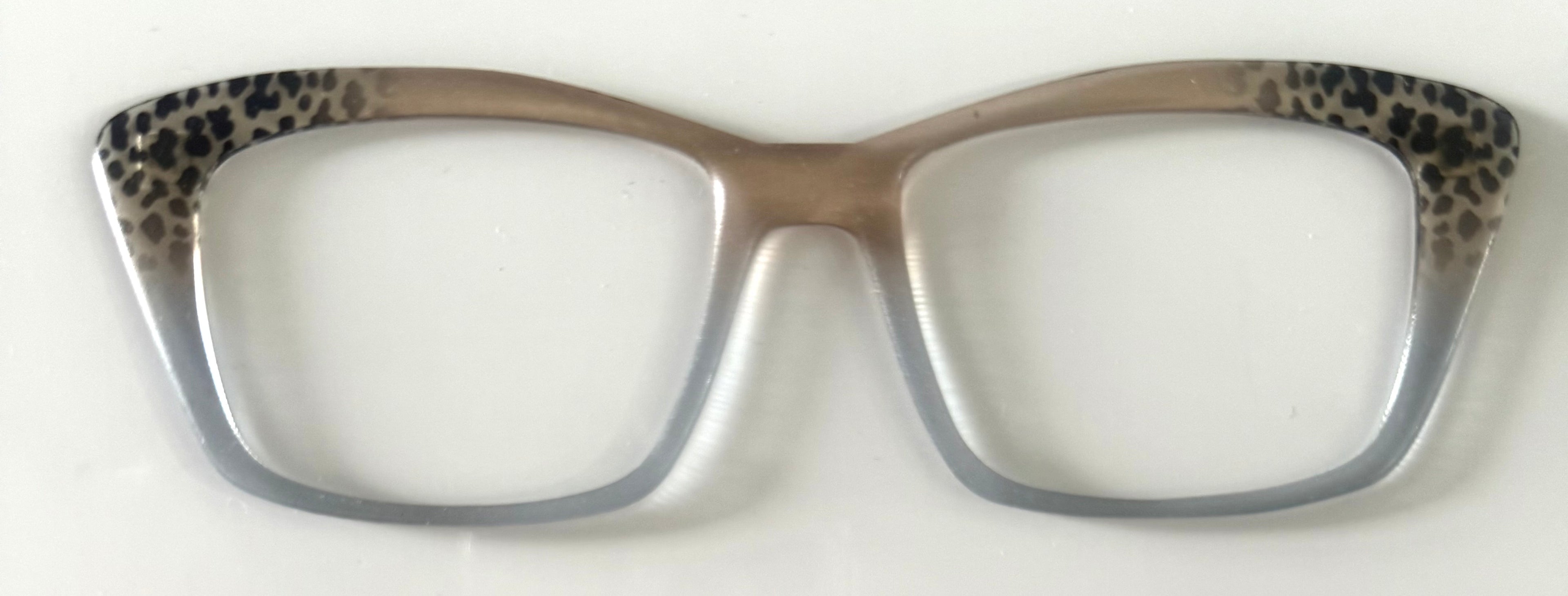 Kirby Topper; hybrid; translucent champagne/gray fade with corner tort