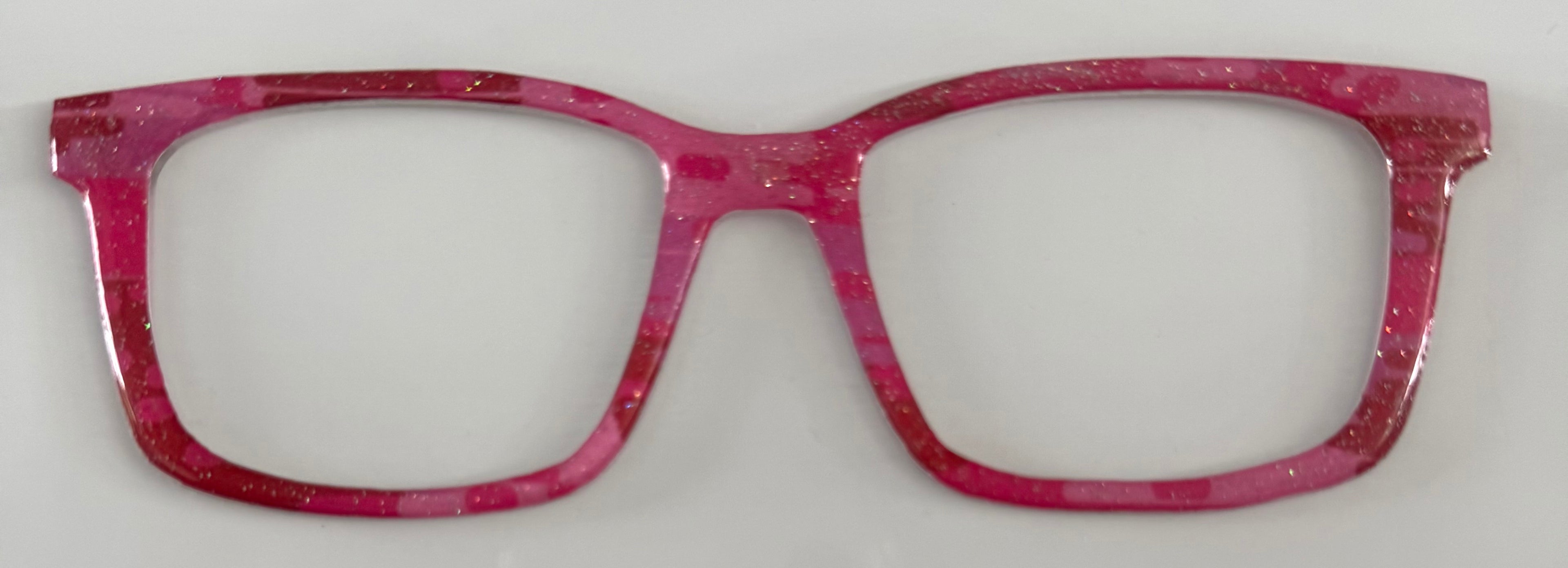 Kirby Topper; pink and red staggered stripes with glitter