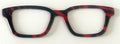 Finley Topper; red diagonal stripes on black