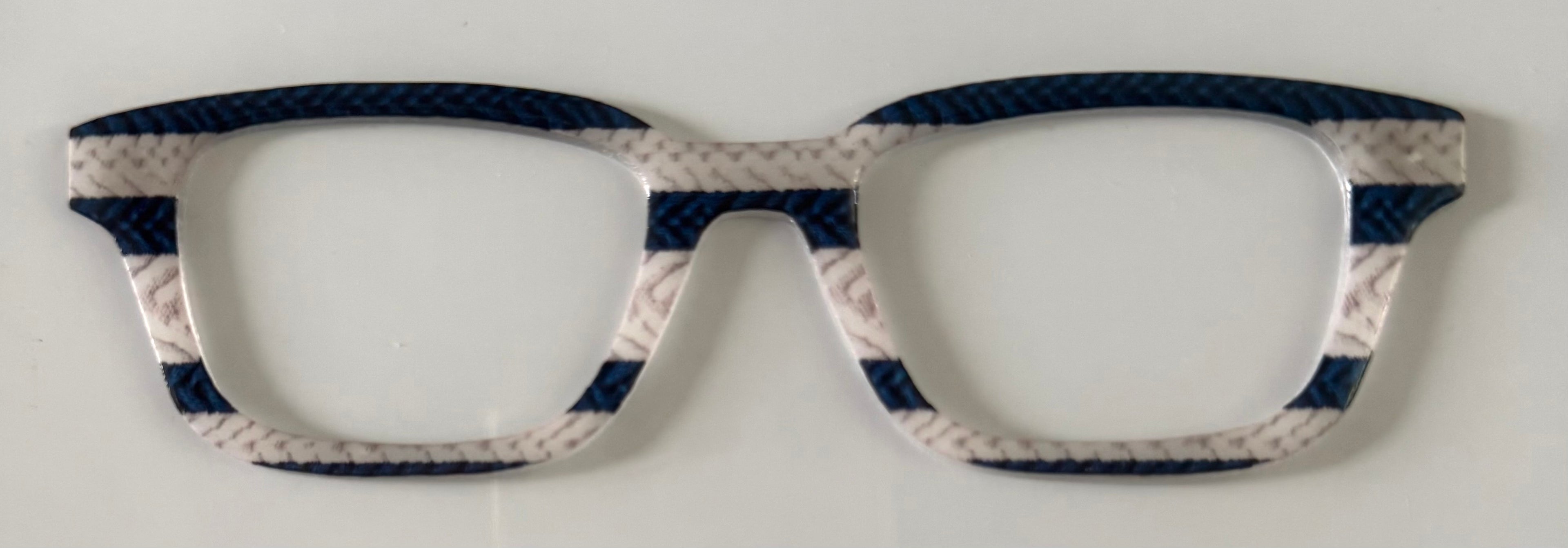 Finley Topper; blue and white sweater stripes